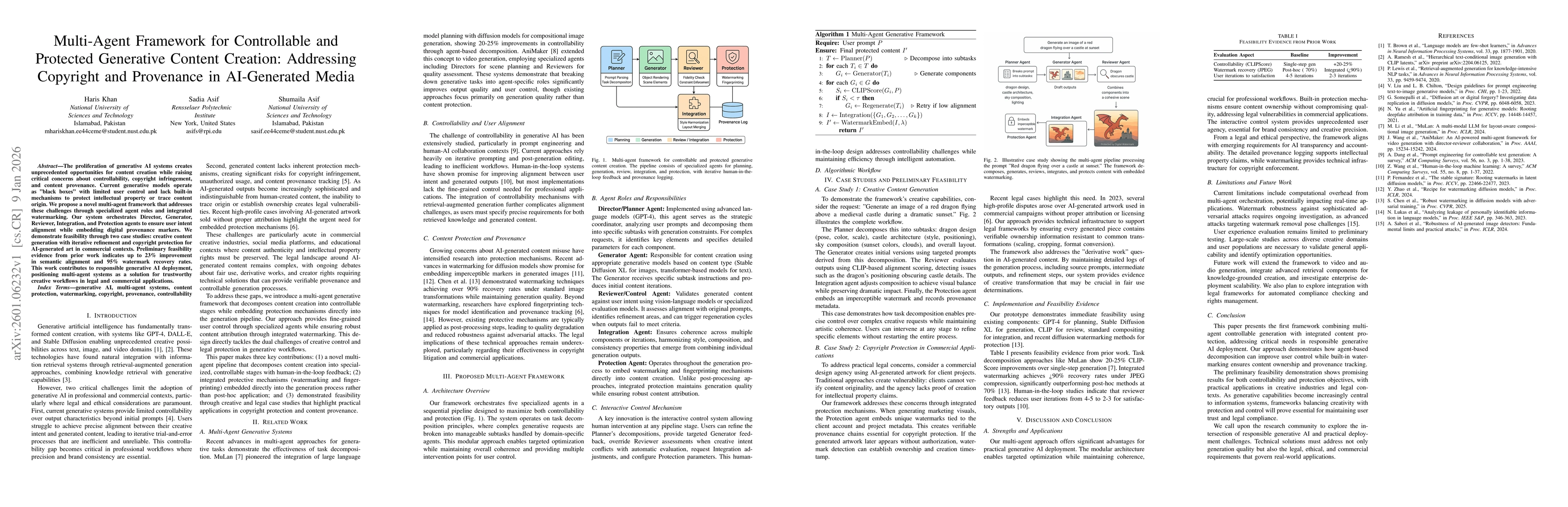 Thumbnail for Multi-Agent Framework for Controllable and Protected Generative Content Creation: Addressing Copyright and Provenance in AI-Generated Media