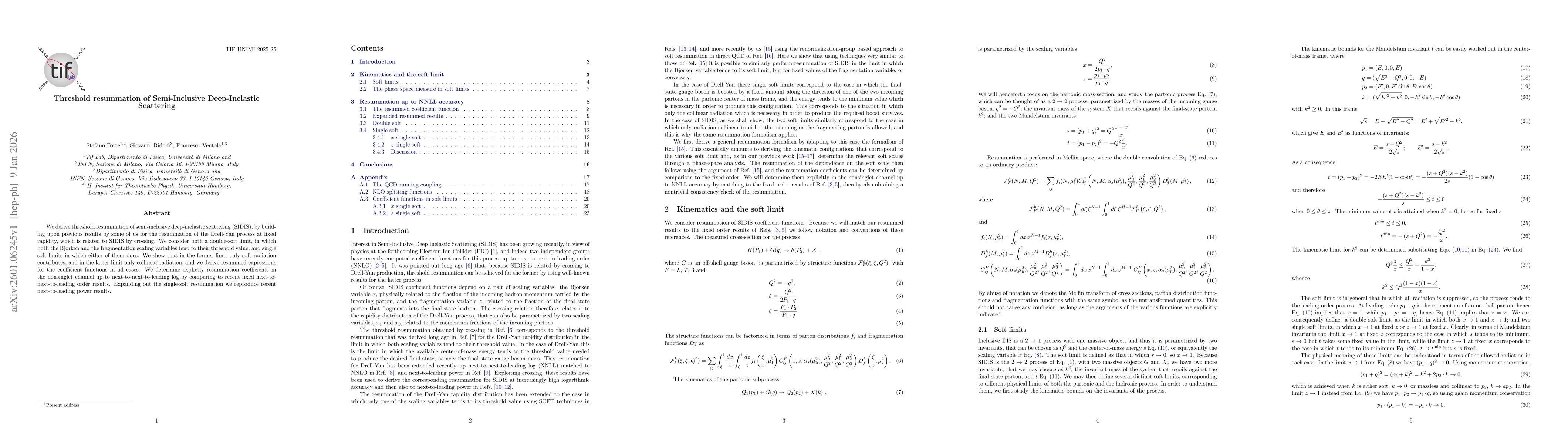Thumbnail for Threshold resummation of Semi-Inclusive Deep-Inelastic Scattering
