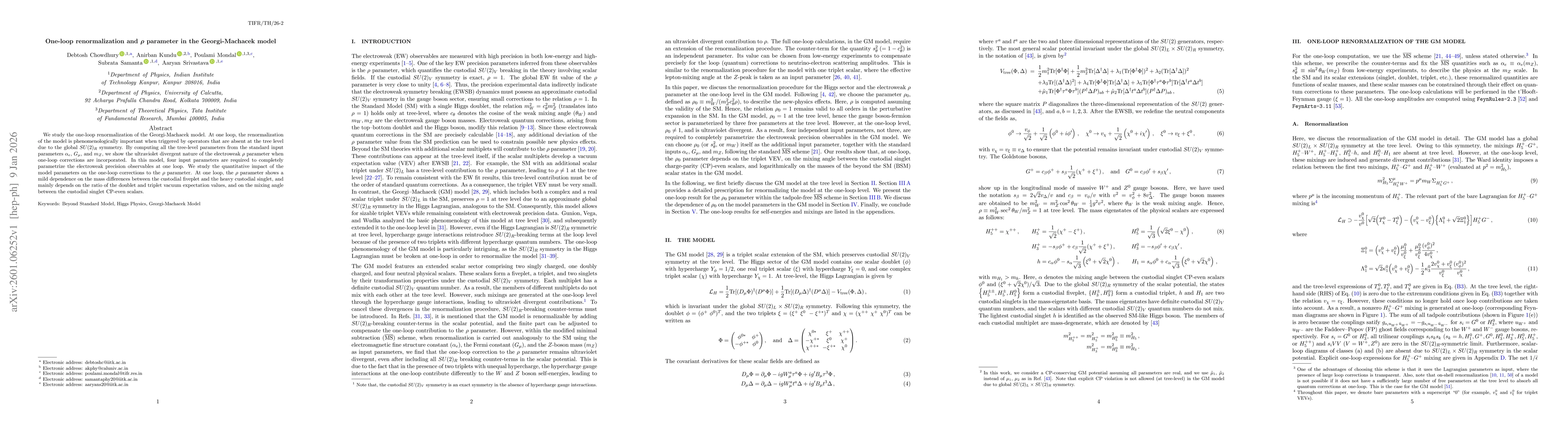 Thumbnail for One-loop renormalization and $\boldsymbolρ$ parameter in the Georgi-Machacek model