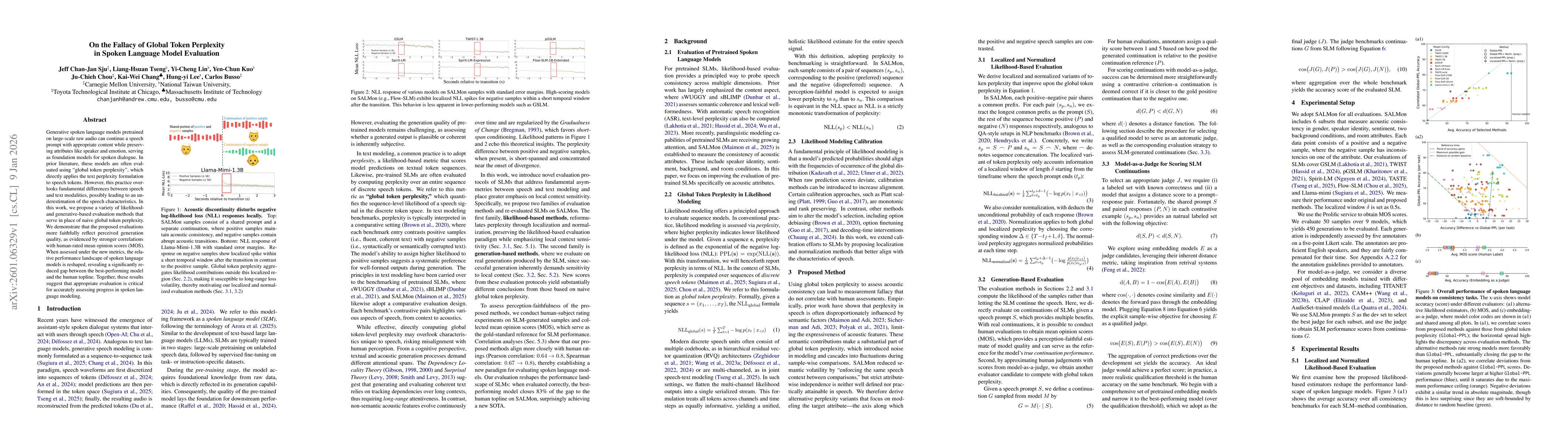 Thumbnail for On the Fallacy of Global Token Perplexity in Spoken Language Model Evaluation
