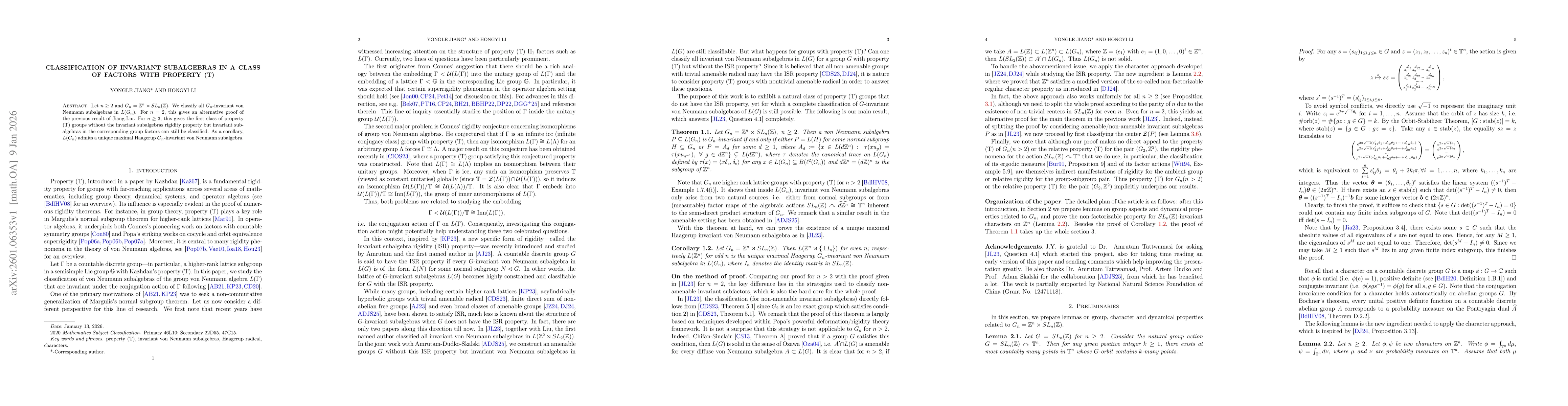 Thumbnail for Classification of Invariant Subalgebras in a class of factors with property (T)