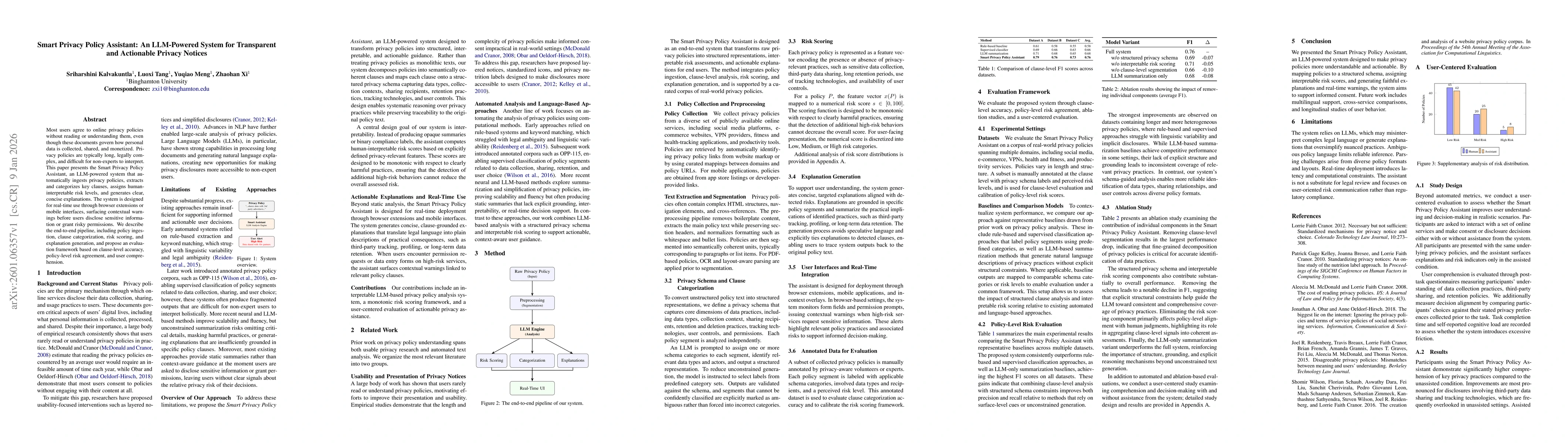 Thumbnail for Smart Privacy Policy Assistant: An LLM-Powered System for Transparent and Actionable Privacy Notices