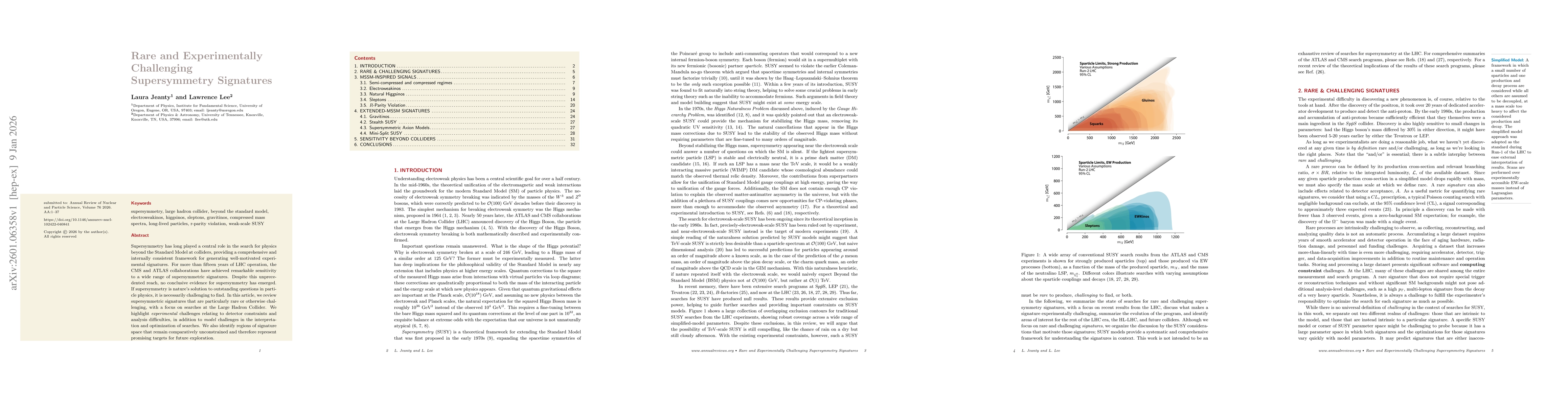 Thumbnail for Rare and Experimentally Challenging Supersymmetry Signatures