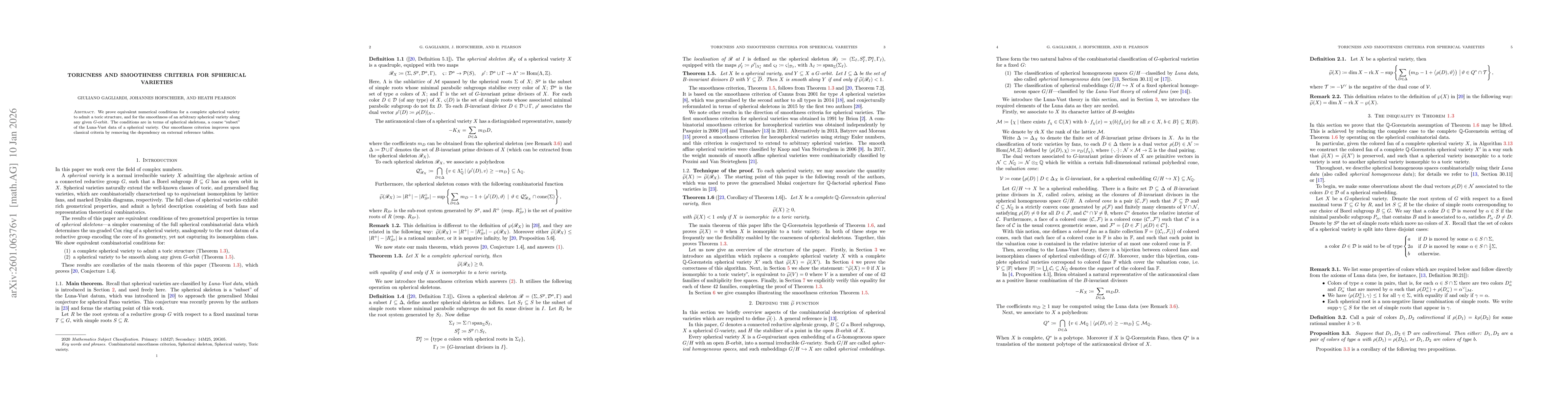 Thumbnail for Toricness and smoothness criteria for spherical varieties