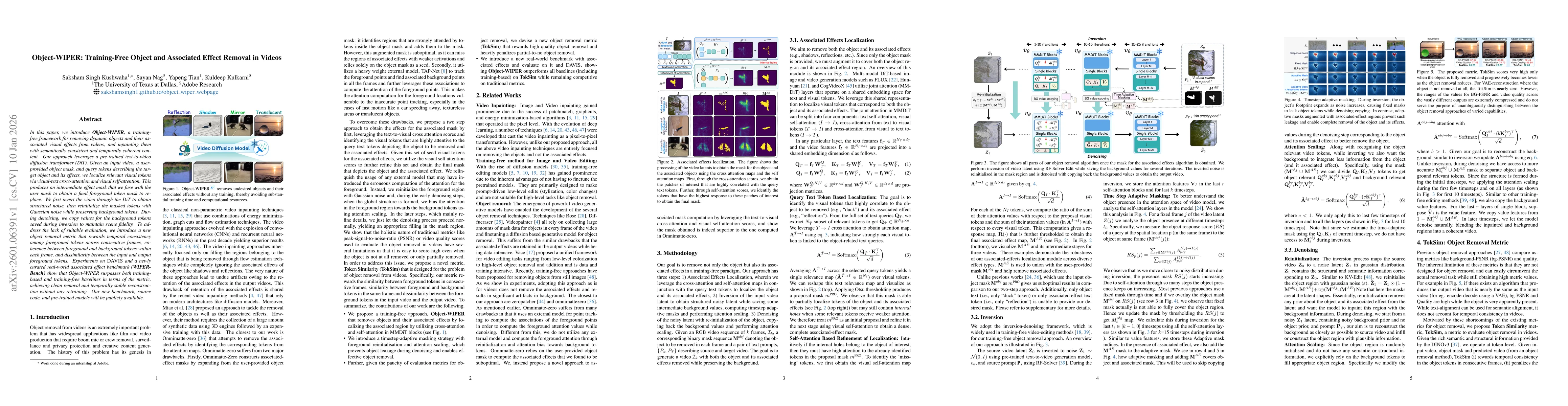 Thumbnail for Object-WIPER : Training-Free Object and Associated Effect Removal in Videos