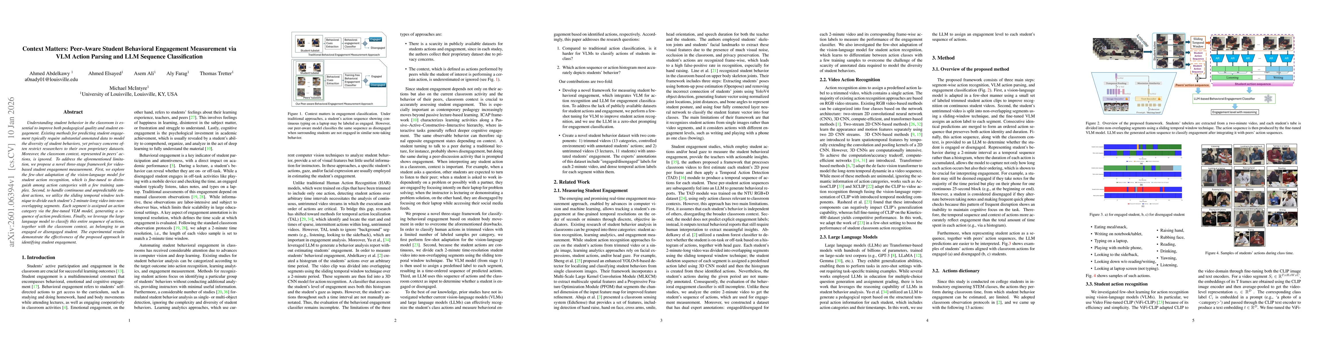 Thumbnail for Context Matters: Peer-Aware Student Behavioral Engagement Measurement via VLM Action Parsing and LLM Sequence Classification