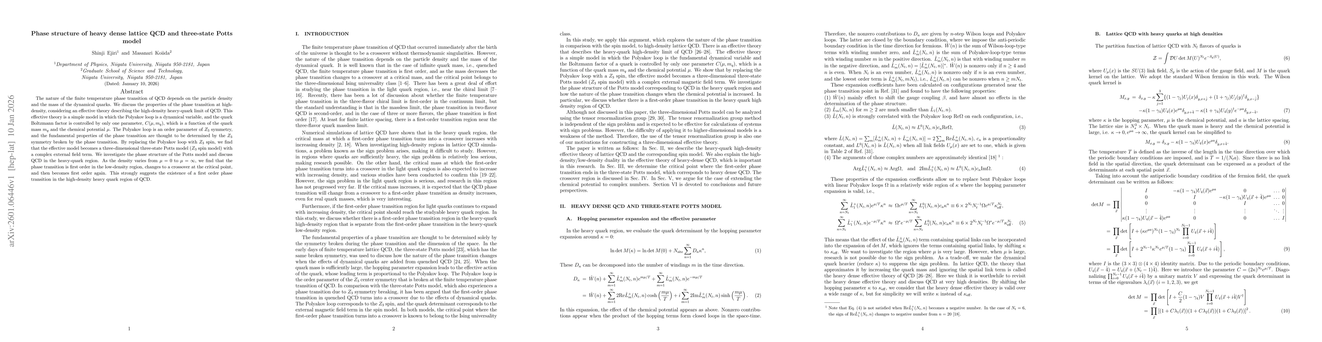 Thumbnail for Phase structure of heavy dense lattice QCD and three-state Potts model