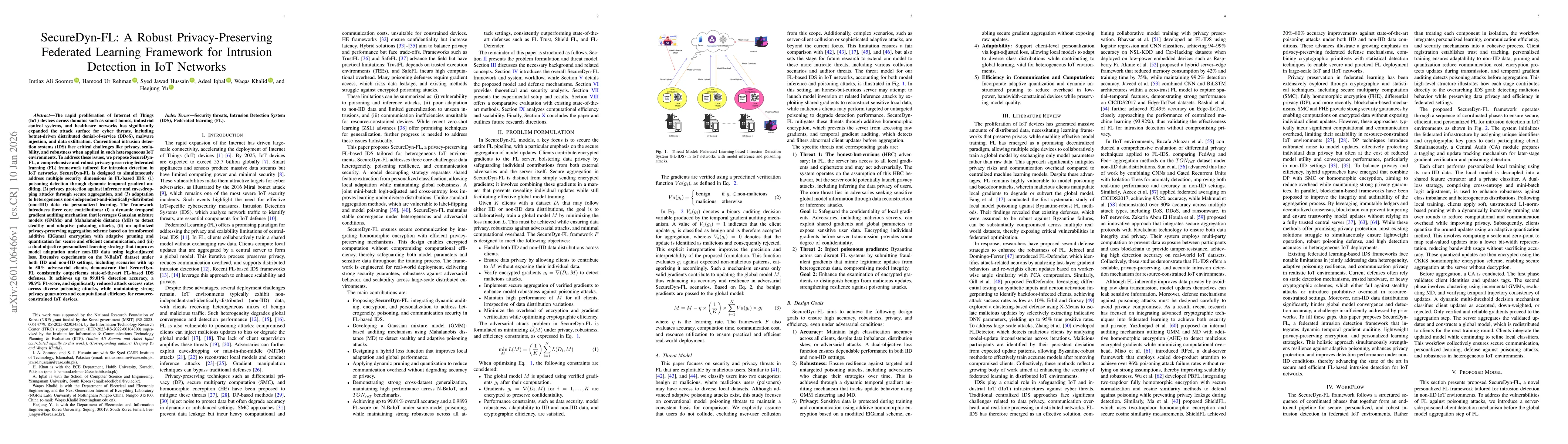 Thumbnail for SecureDyn-FL: A Robust Privacy-Preserving Federated Learning Framework for Intrusion Detection in IoT Networks
