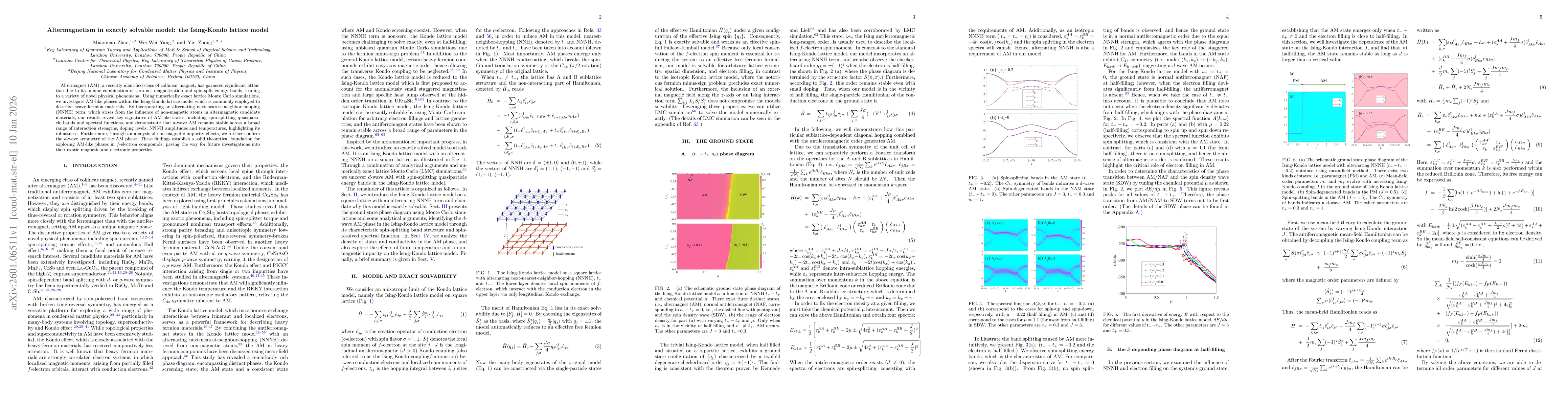 Thumbnail for Altermagnetism in exactly solvable model: the Ising-Kondo lattice model