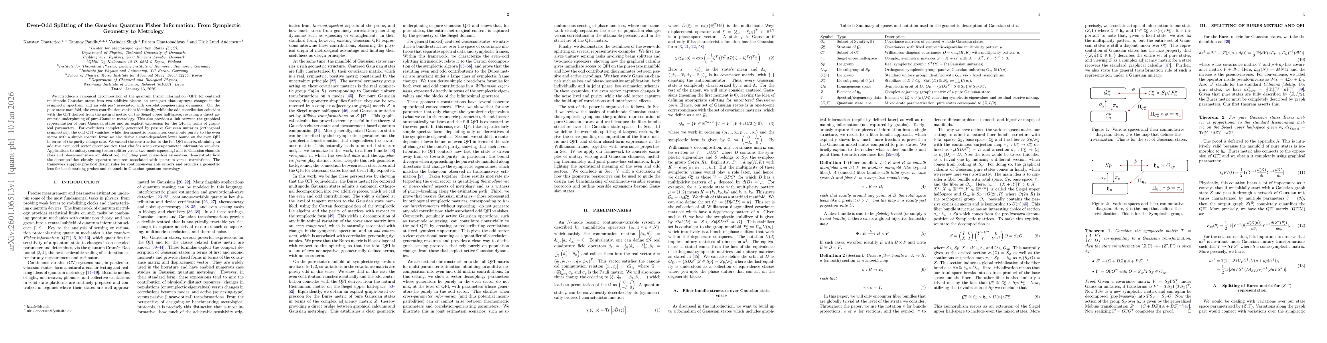 Thumbnail for Even Odd Splitting of the Gaussian Quantum Fisher Information: From Symplectic Geometry to Metrology