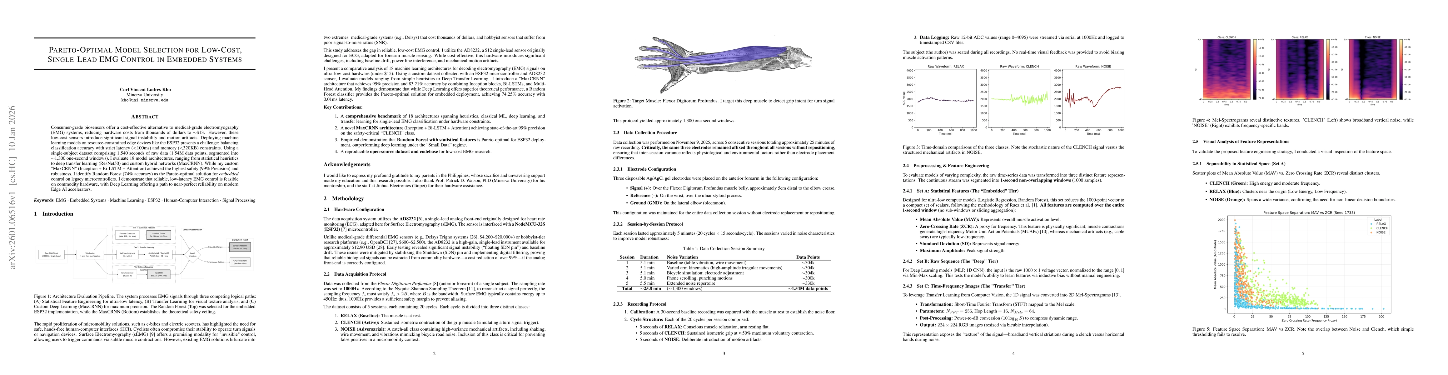 Thumbnail for Pareto-Optimal Model Selection for Low-Cost, Single-Lead EMG Control in Embedded Systems
