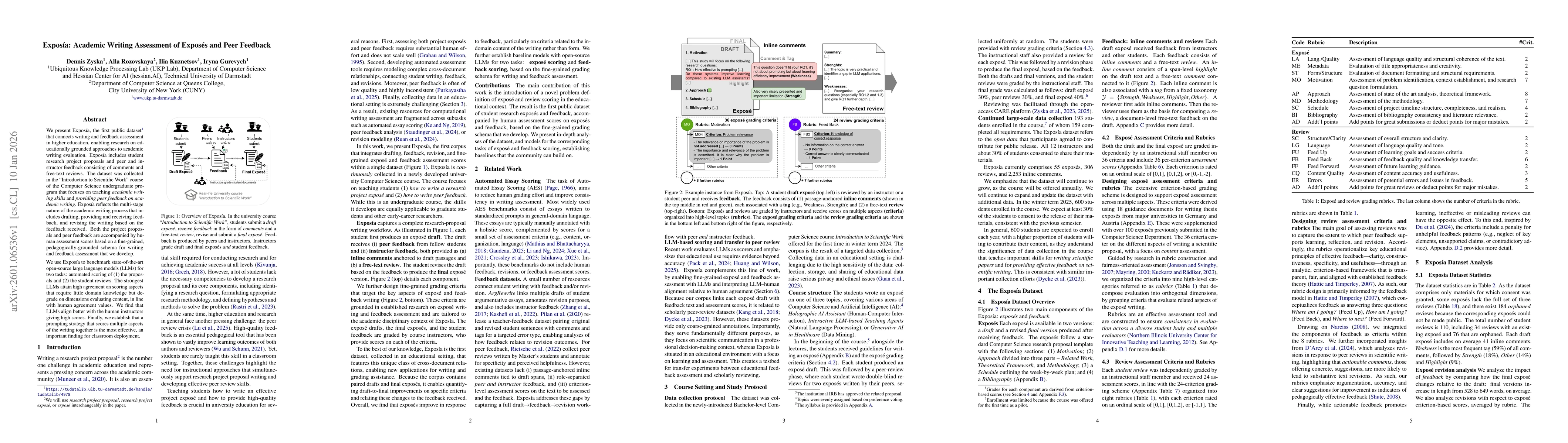 Thumbnail for Exposía: Academic Writing Assessment of Exposés and Peer Feedback