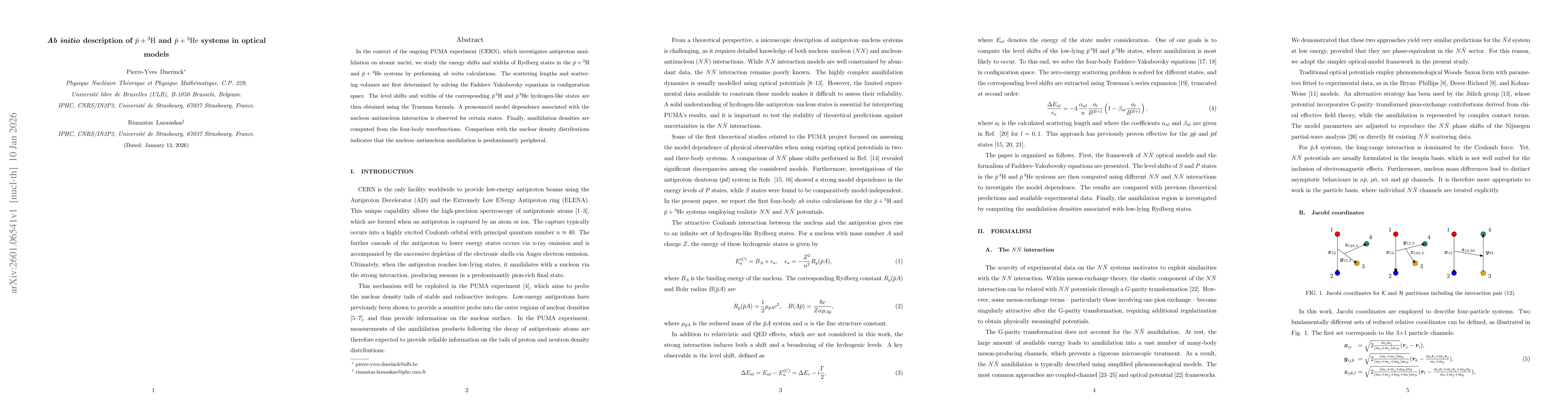 Thumbnail for Ab initio description of $\bar{p}+\rm{^3H}$ and $\bar{p}+\rm{^3He}$ systems in optical models