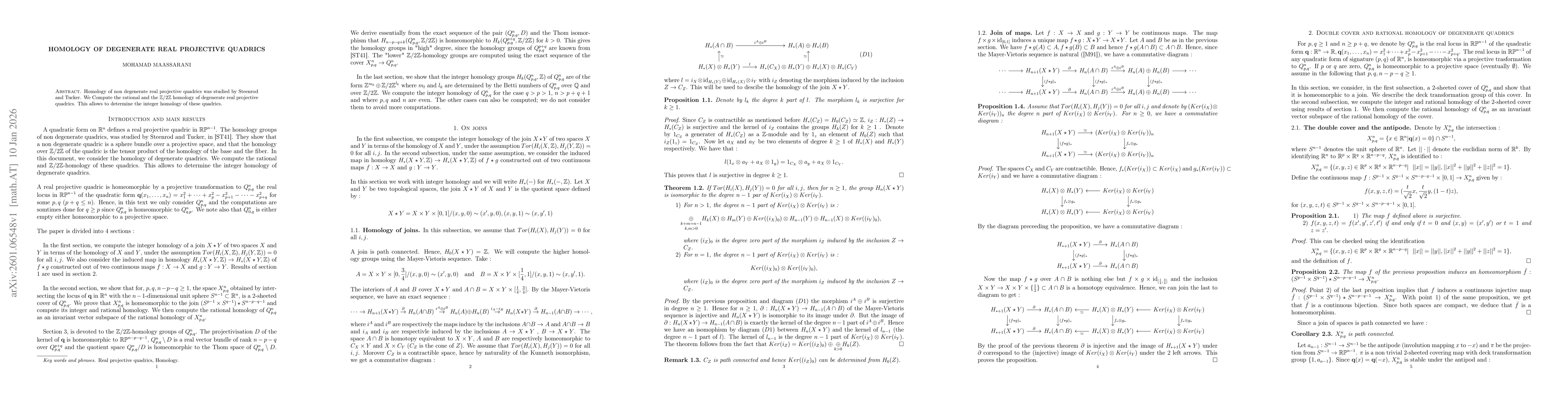 Thumbnail for Homology of degenerate real projective quadrics