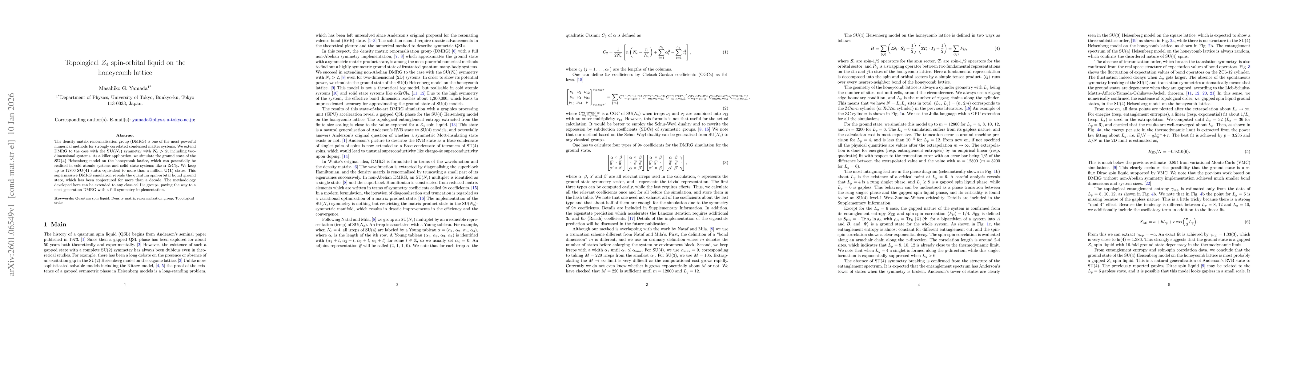 Thumbnail for Topological $Z_4$ spin-orbital liquid on the honeycomb lattice