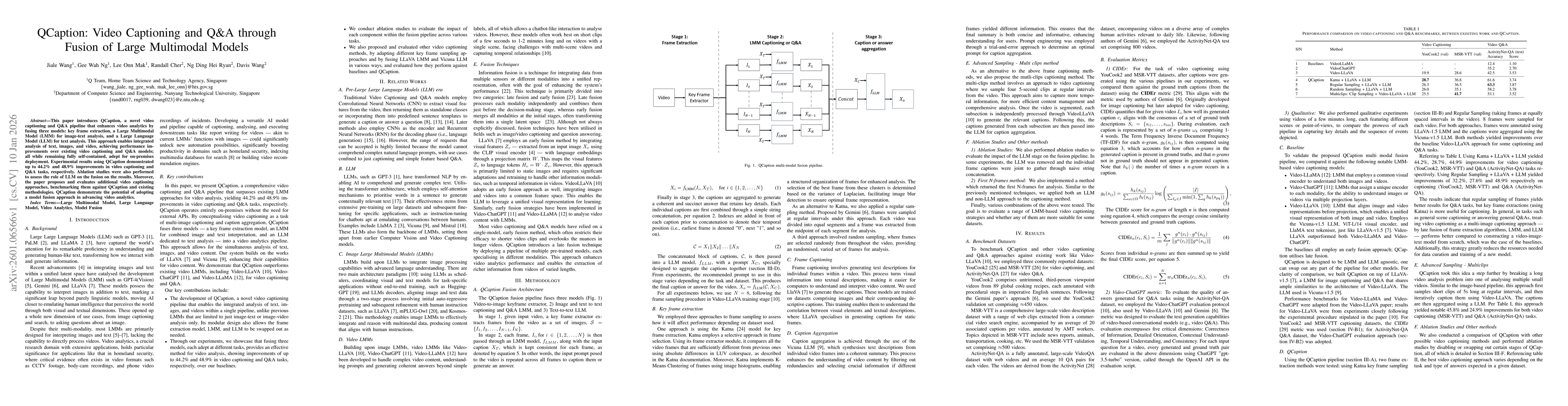 Thumbnail for QCaption: Video Captioning and Q&A through Fusion of Large Multimodal Models