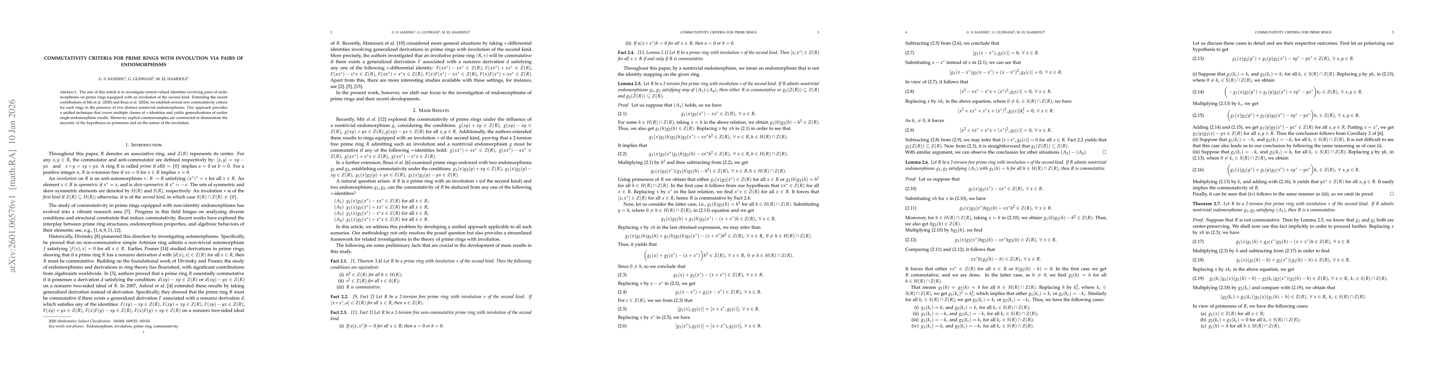 Thumbnail for Commutativity criteria for prime rings with involution via pairs of endomorphisms