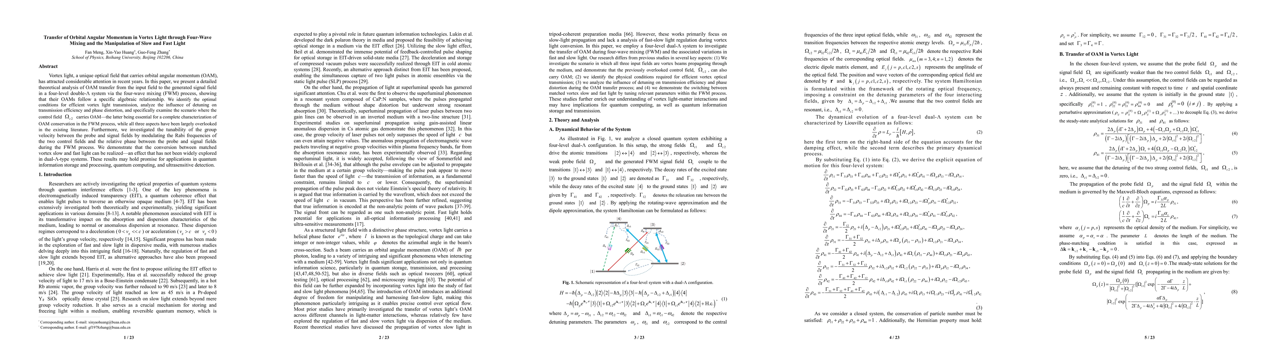 Thumbnail for Transfer of Orbital Angular Momentum in Vortex Light through Four-Wave Mixing and the Manipulation of Slow and Fast Light