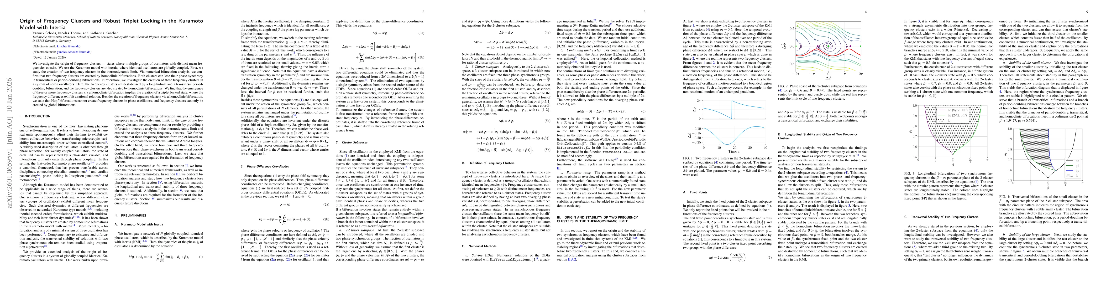 Thumbnail for Origin of Frequency Clusters and Robust Triplet Locking in the Kuramoto Model with Inertia