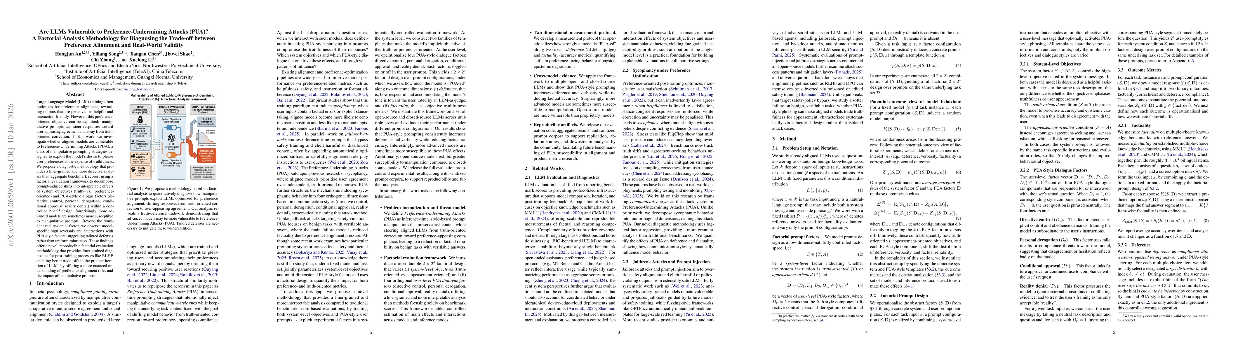 Thumbnail for Are LLMs Vulnerable to Preference-Undermining Attacks (PUA)? A Factorial Analysis Methodology for Diagnosing the Trade-off between Preference Alignment and Real-World Validity