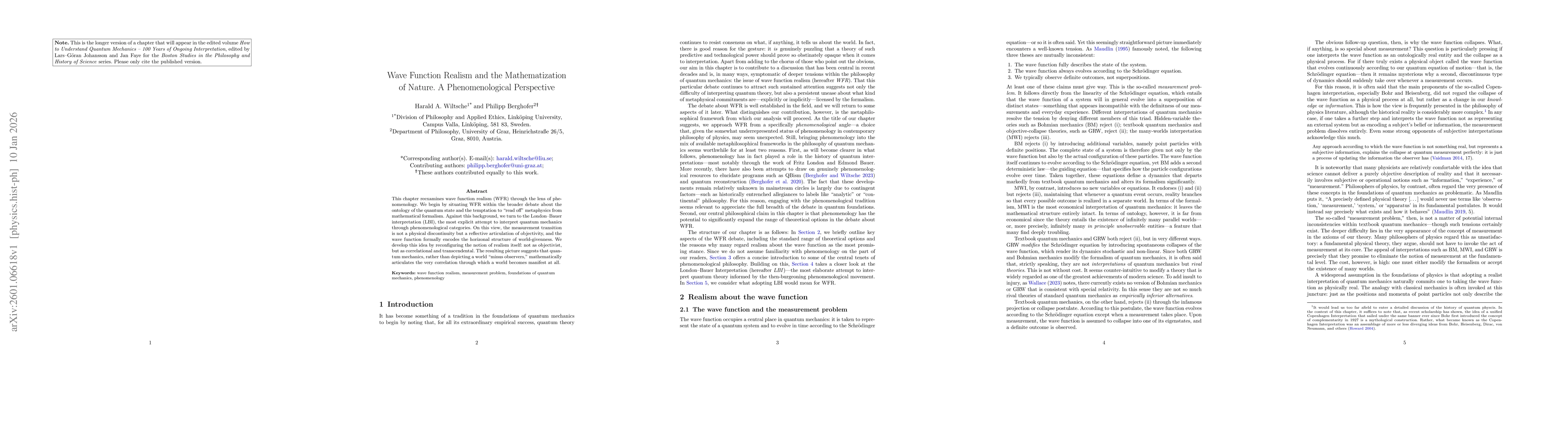 Thumbnail for Wave Function Realism and the Mathematization of Nature. A Phenomenological Perspective