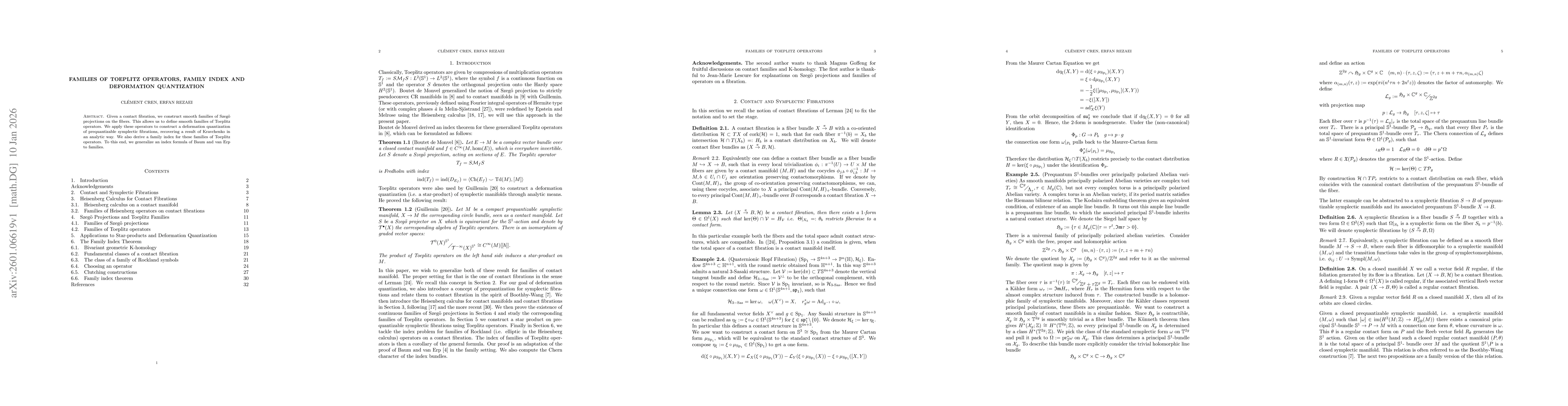 Thumbnail for Families of Toeplitz operators, family index and deformation quantization