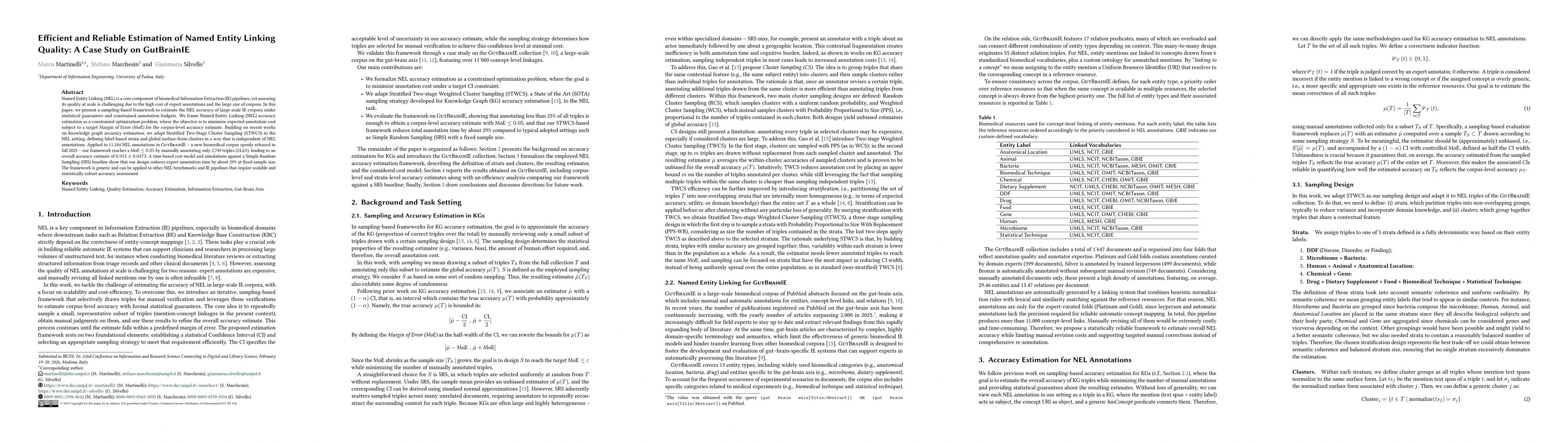 Thumbnail for Efficient and Reliable Estimation of Named Entity Linking Quality: A Case Study on GutBrainIE