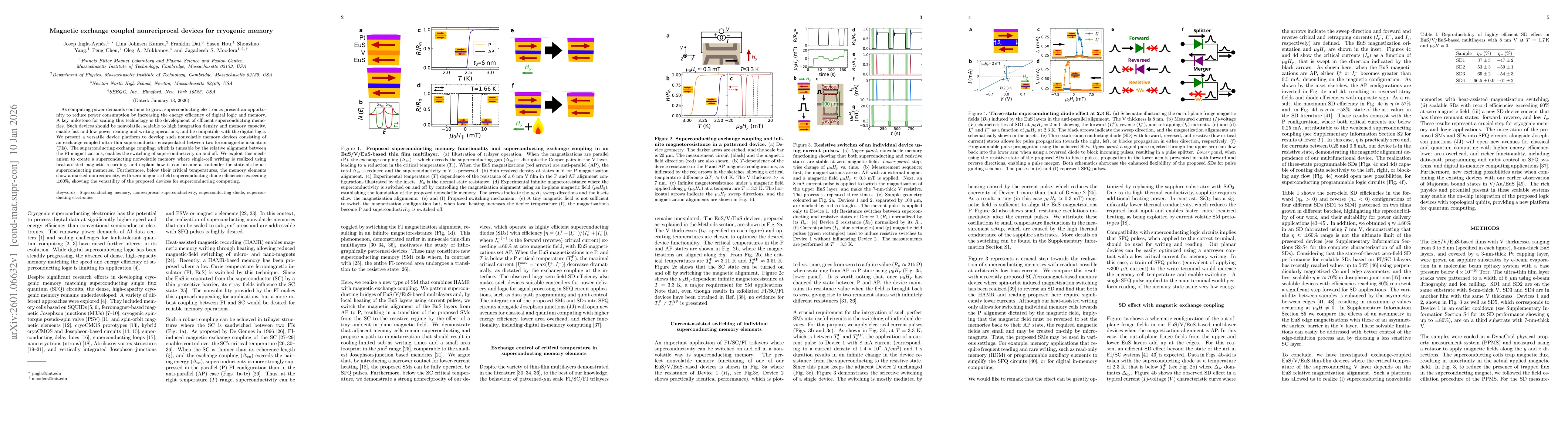 Thumbnail for Magnetic exchange coupled nonreciprocal devices for cryogenic memory