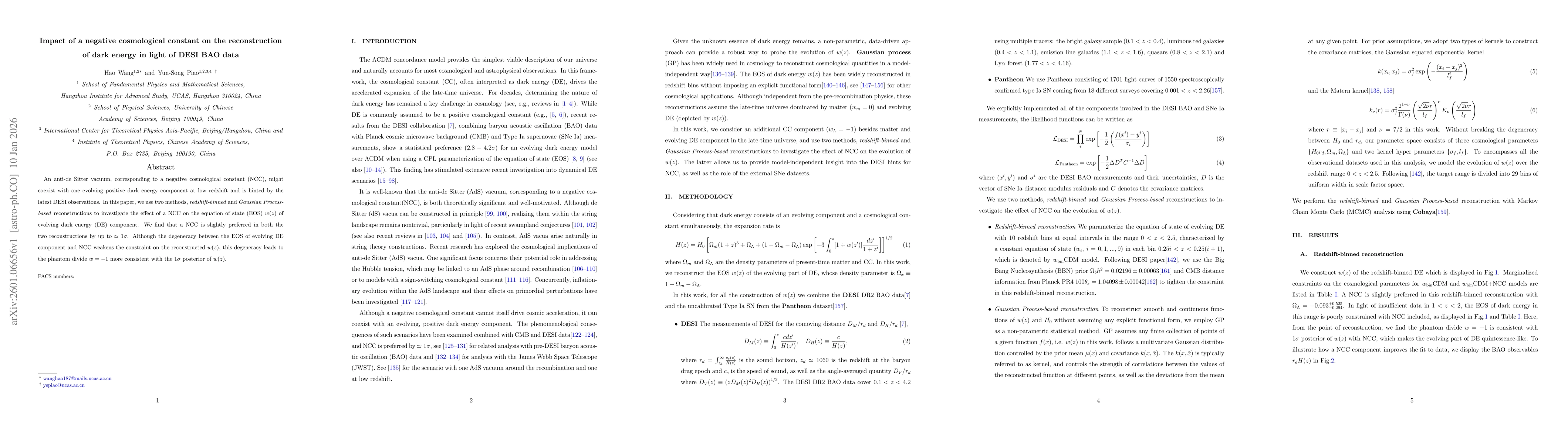 Thumbnail for Impact of a negative cosmological constant on the reconstruction of dark energy in light of DESI BAO data