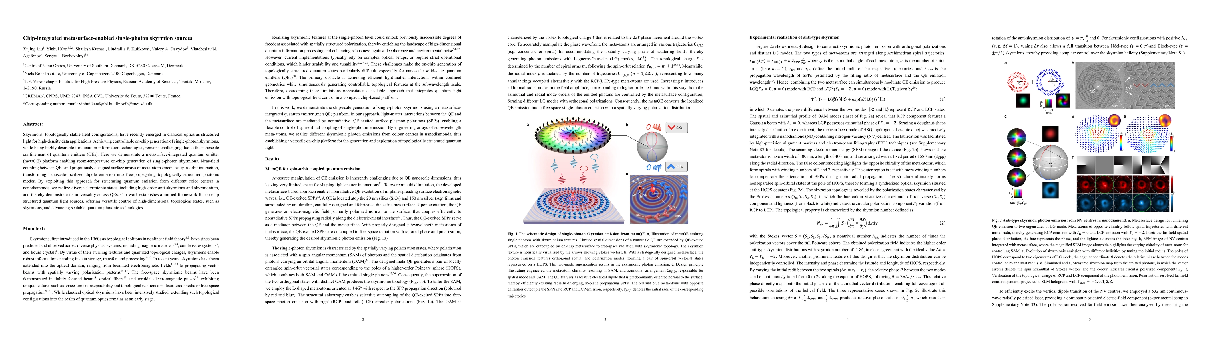 Thumbnail for Chip-integrated metasurface-enabled single-photon skyrmion sources
