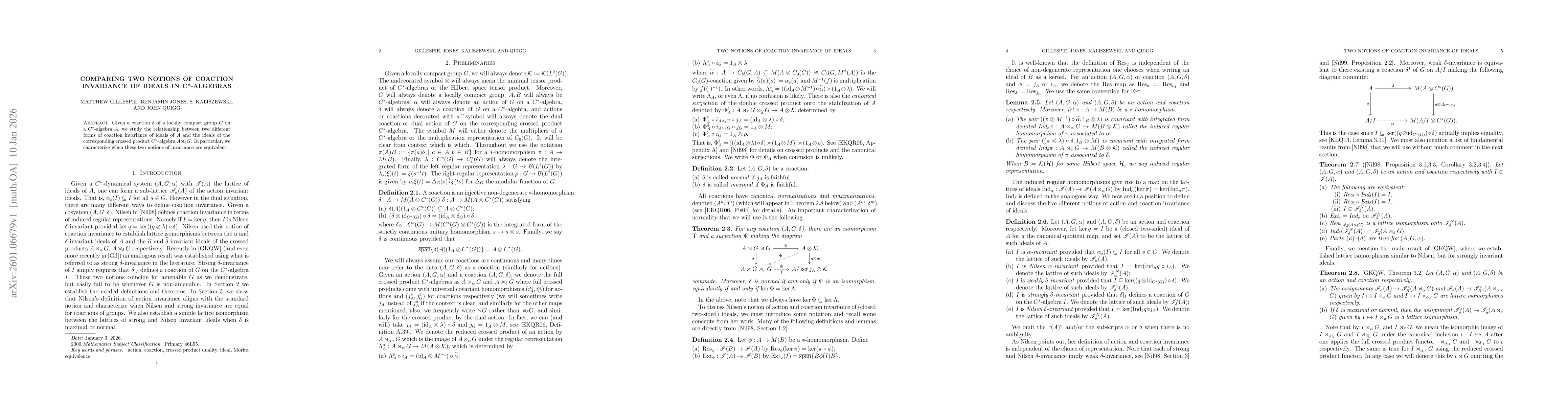 Thumbnail for Comparing Two Notions of Coaction Invariance of Ideals in $\mathrm{C}^*$-Algebras