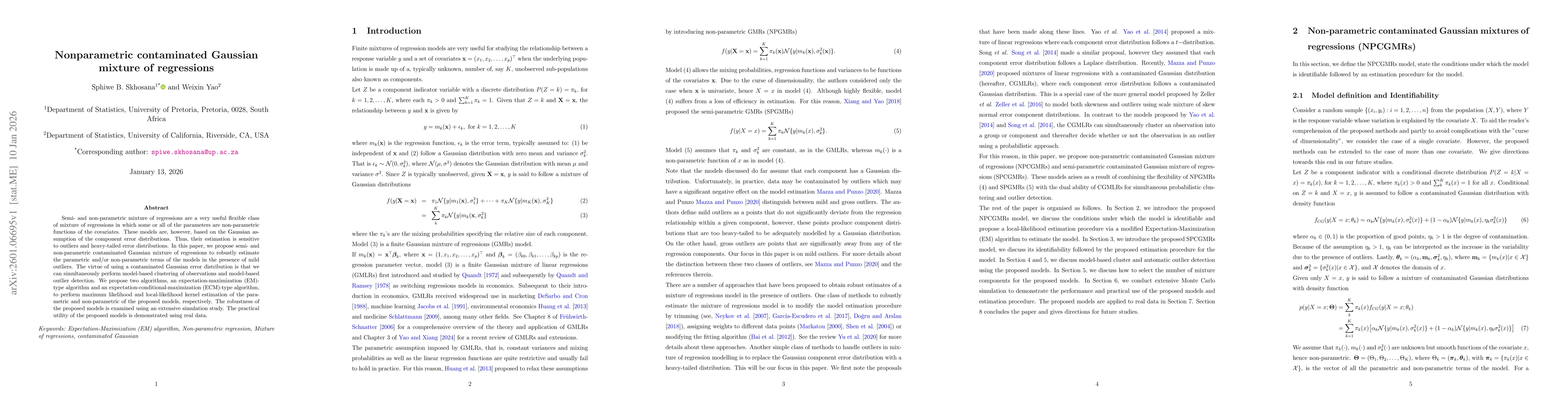 Thumbnail for Nonparametric contaminated Gaussian mixture of regressions