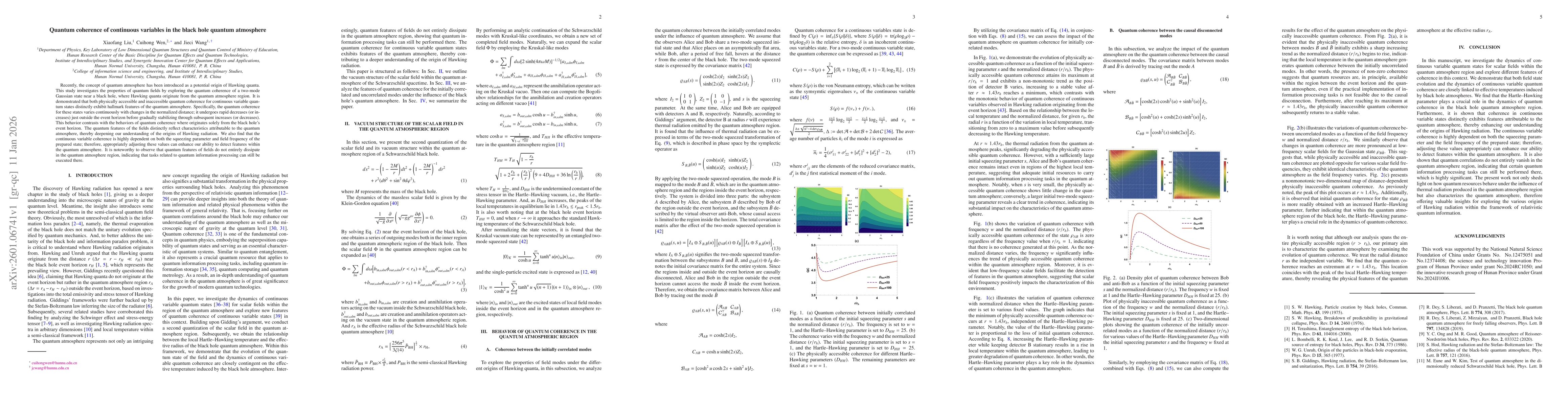 Thumbnail for Quantum coherence of continuous variables in the black hole quantum atmosphere