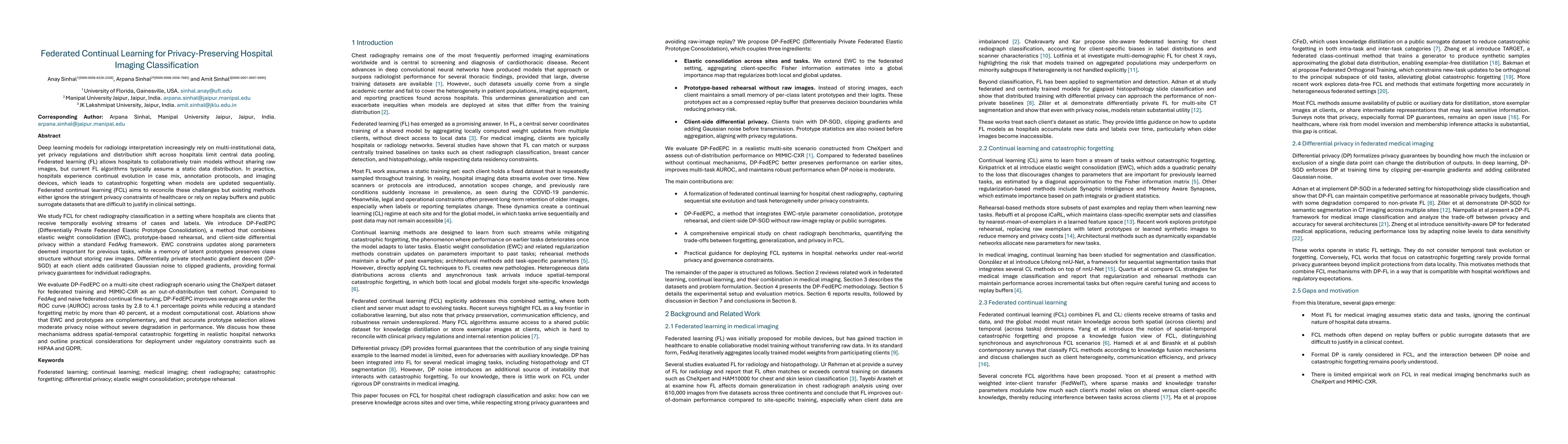 Thumbnail for Federated Continual Learning for Privacy-Preserving Hospital Imaging Classification