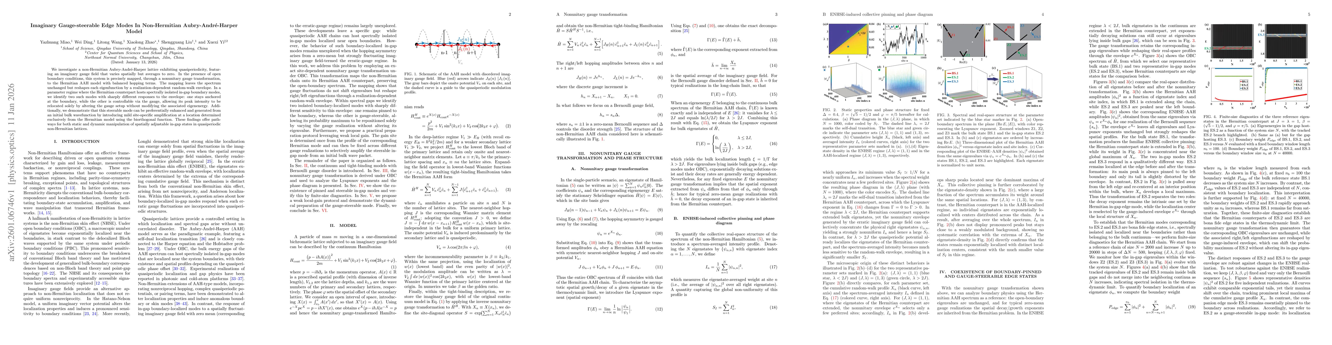 Thumbnail for Imaginary Gauge-steerable Edge Modes In Non-Hermitian Aubry-André-Harper Model