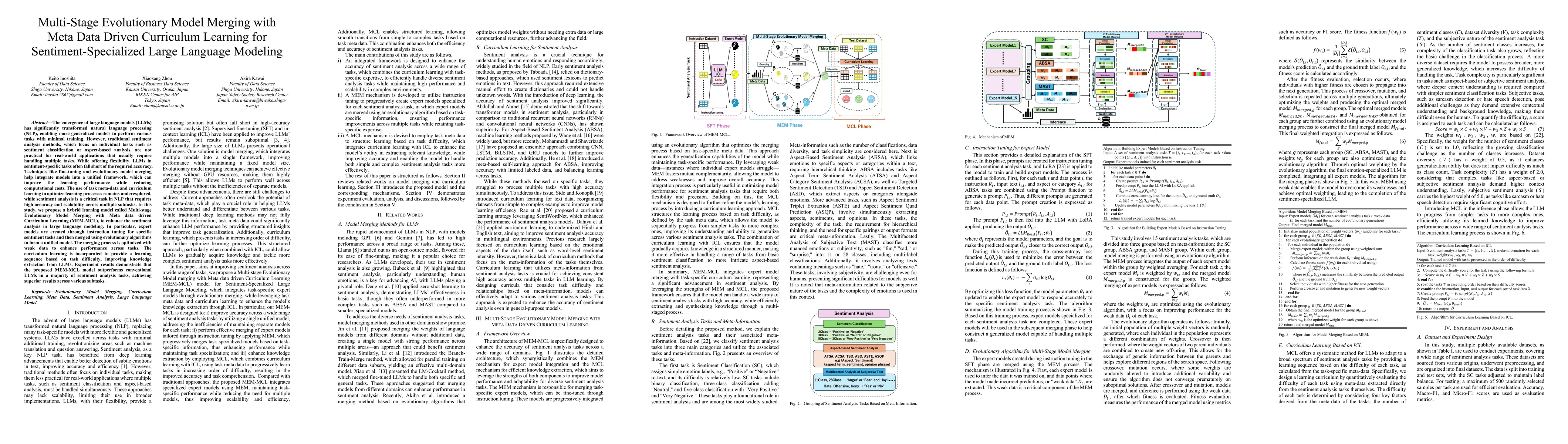 Thumbnail for Multi-Stage Evolutionary Model Merging with Meta Data Driven Curriculum Learning for Sentiment-Specialized Large Language Modeling