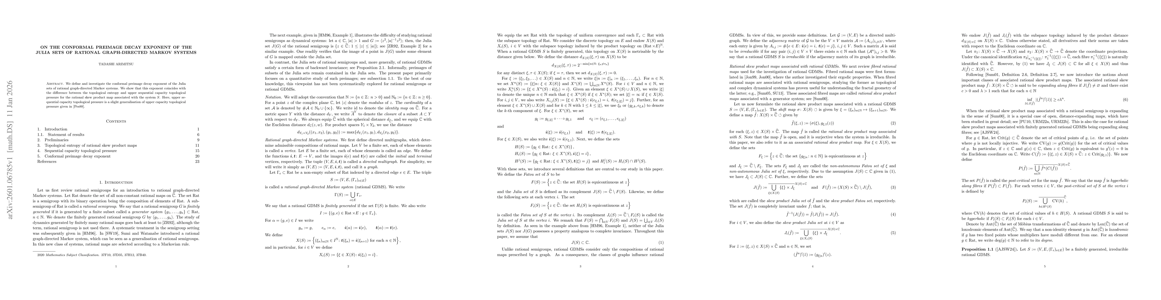 Thumbnail for On the conformal preimage decay exponent of the Julia sets of rational graph-directed Markov systems