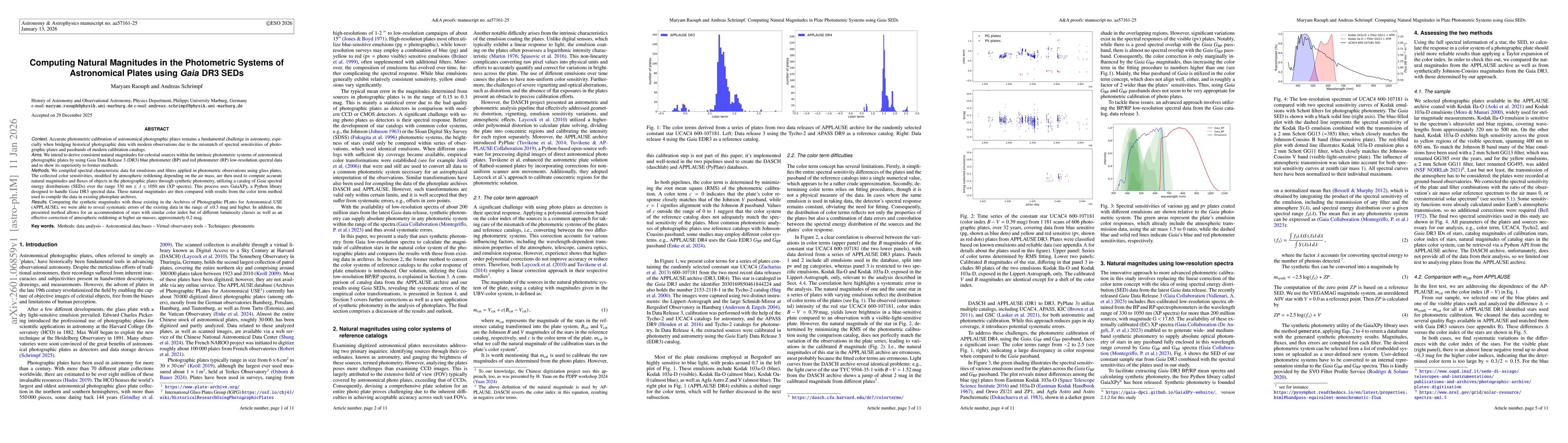 Thumbnail for Computing Natural Magnitudes in the Photometric Systems of Astronomical Plates using Gaia DR3 SEDs