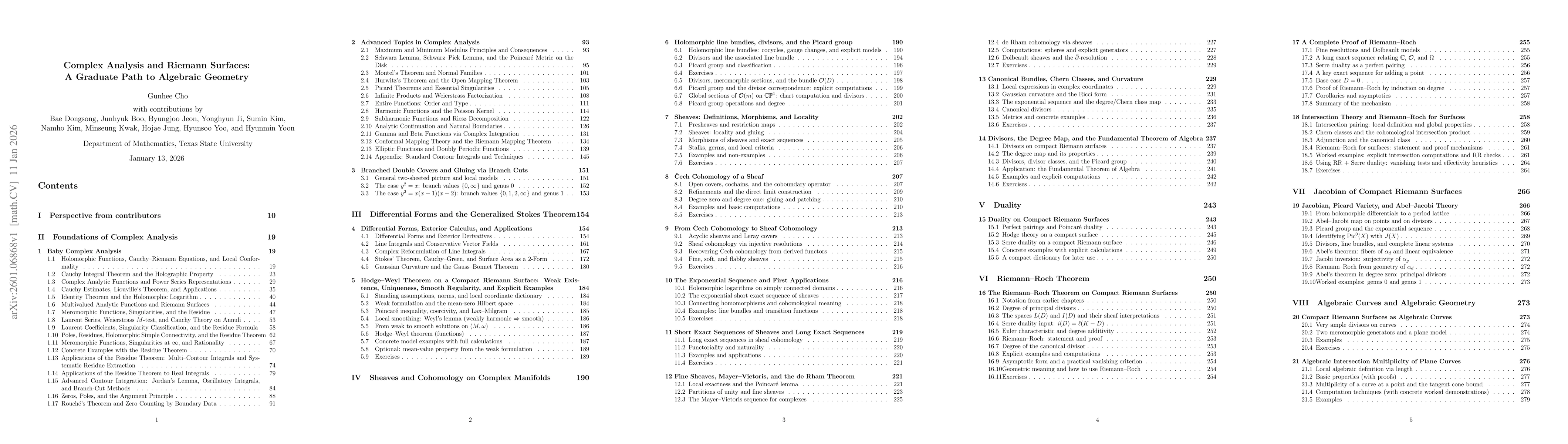 Thumbnail for Complex Analysis and Riemann Surfaces: A Graduate Path to Algebraic Geometry