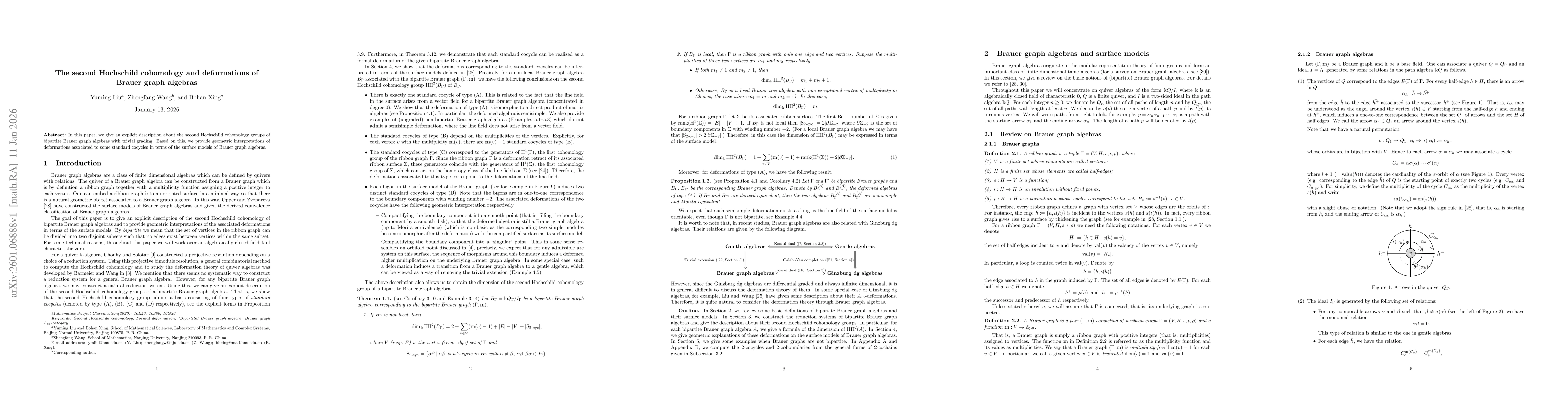 Thumbnail for The second Hochschild cohomology and deformations of Brauer graph algebras