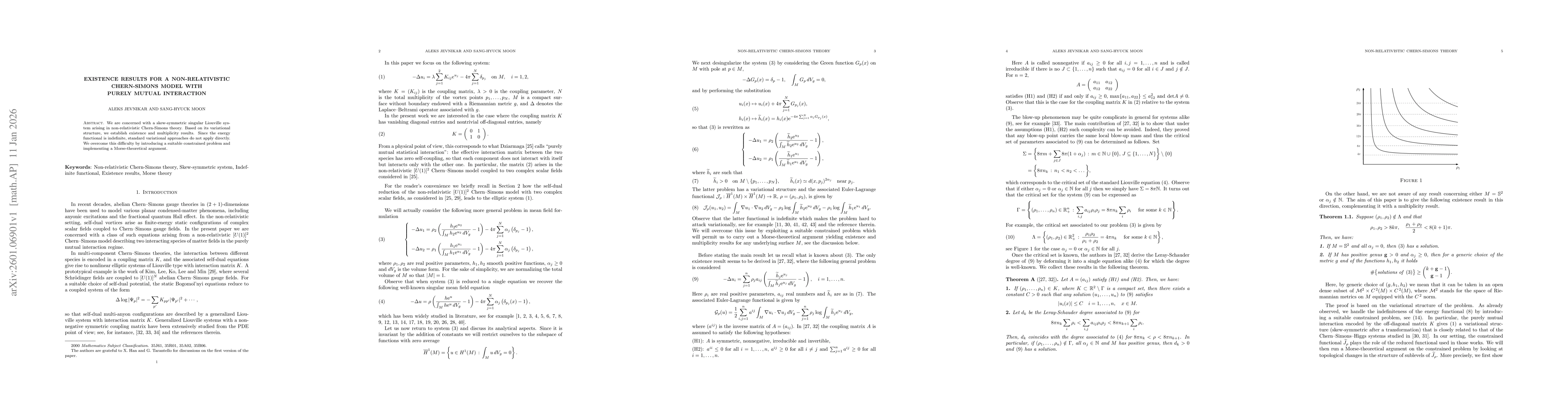 Thumbnail for Existence results for a non-relativistic Chern-Simons model with purely mutual interaction
