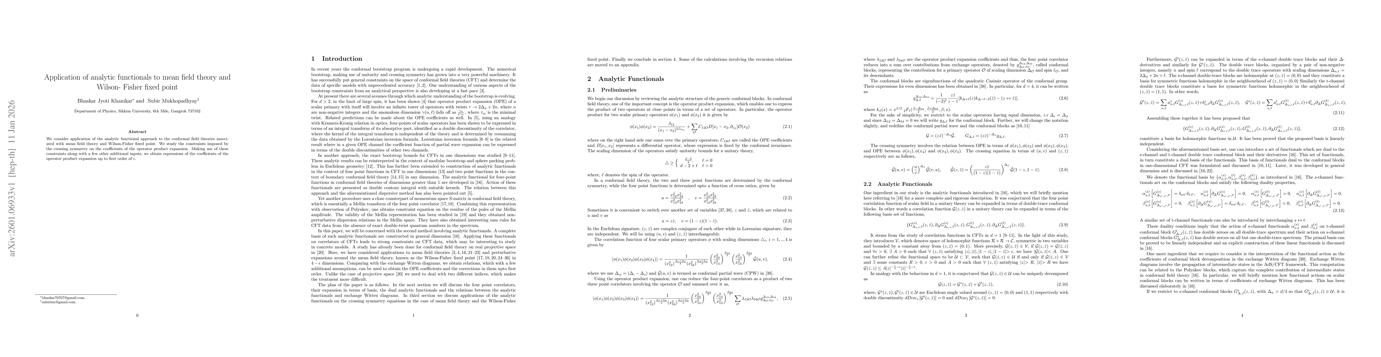 Thumbnail for Application of analytic functionals to mean field theory and Wilson-Fisher fixed point
