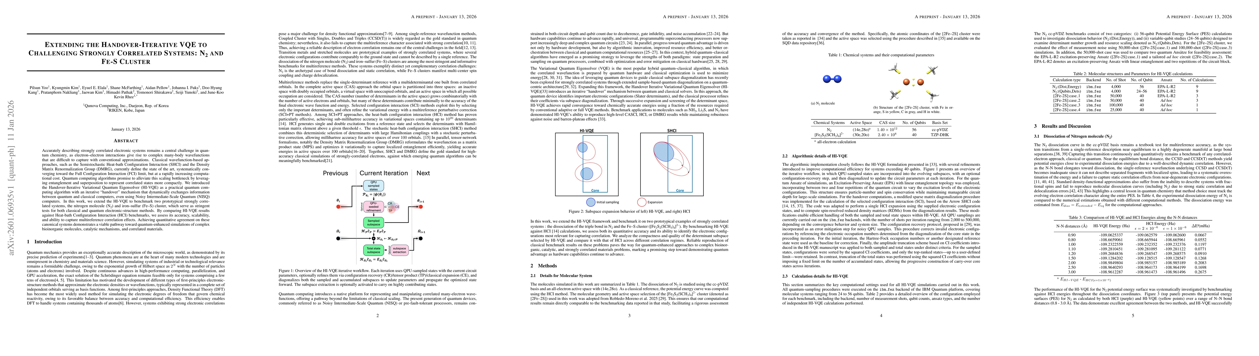 Thumbnail for Extending the Handover-Iterative VQE to Challenging Strongly Correlated Systems: $N_2$ and Fe-S Cluster