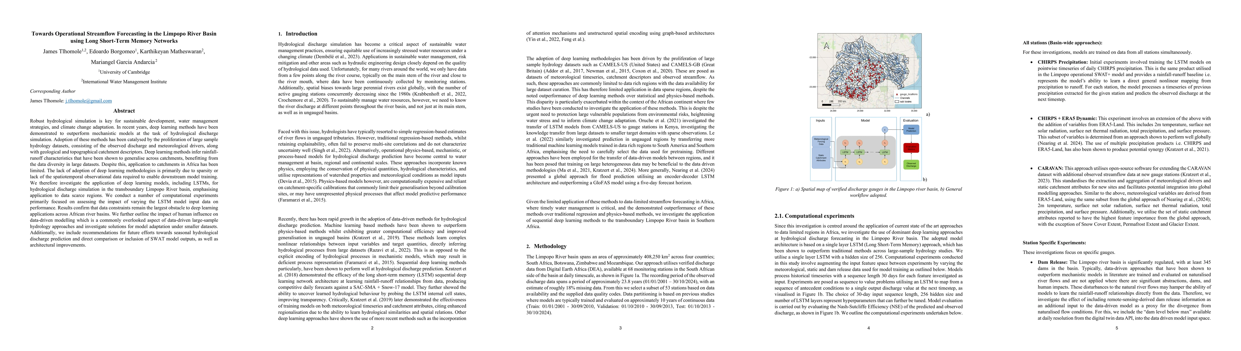 Thumbnail for Towards Operational Streamflow Forecasting in the Limpopo River Basin using Long Short-Term Memory Networks
