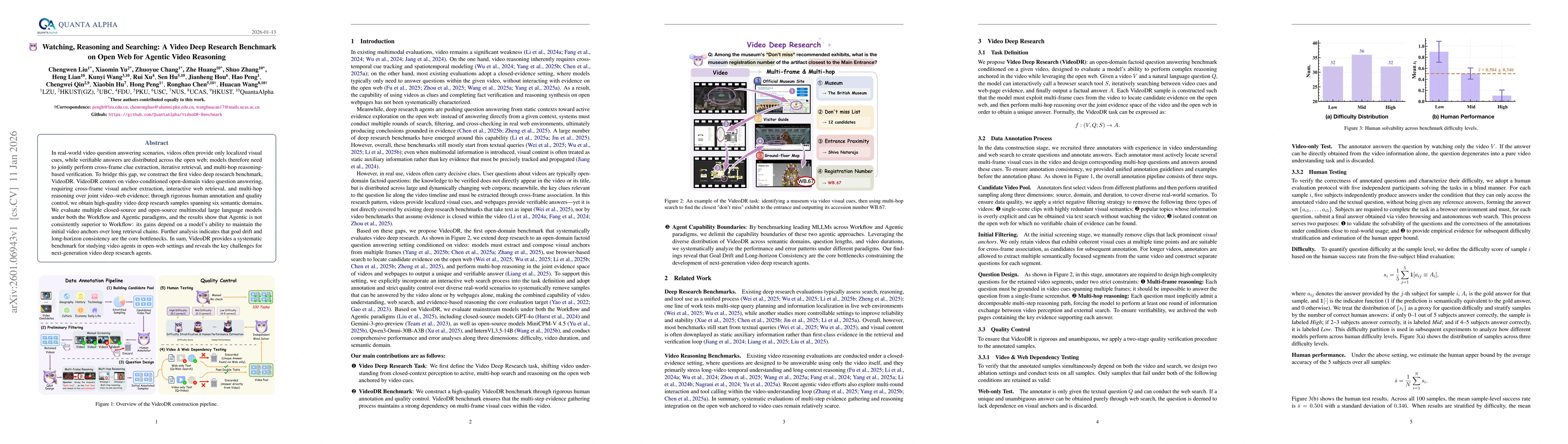Thumbnail for Watching, Reasoning, and Searching: A Video Deep Research Benchmark on Open Web for Agentic Video Reasoning