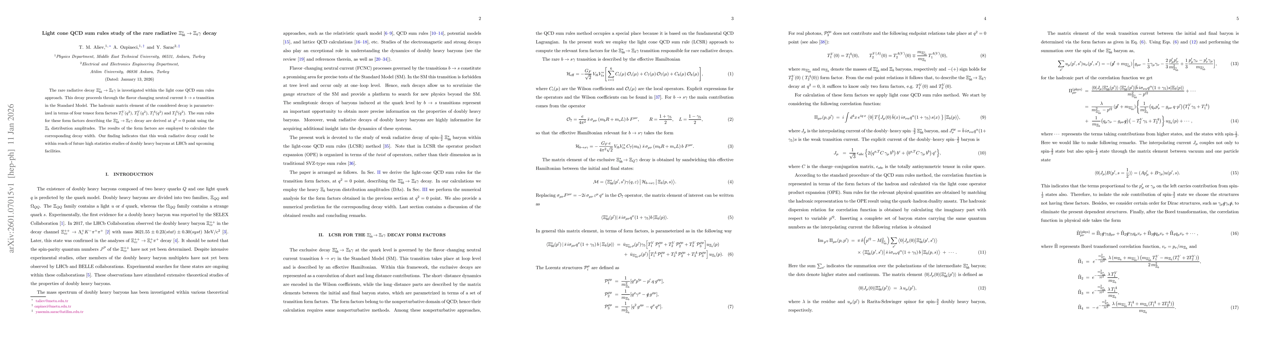 Thumbnail for Light cone QCD sum rules study of the rare radiative $Ξ^{*}_{bb}\toΞ_bγ$ decay