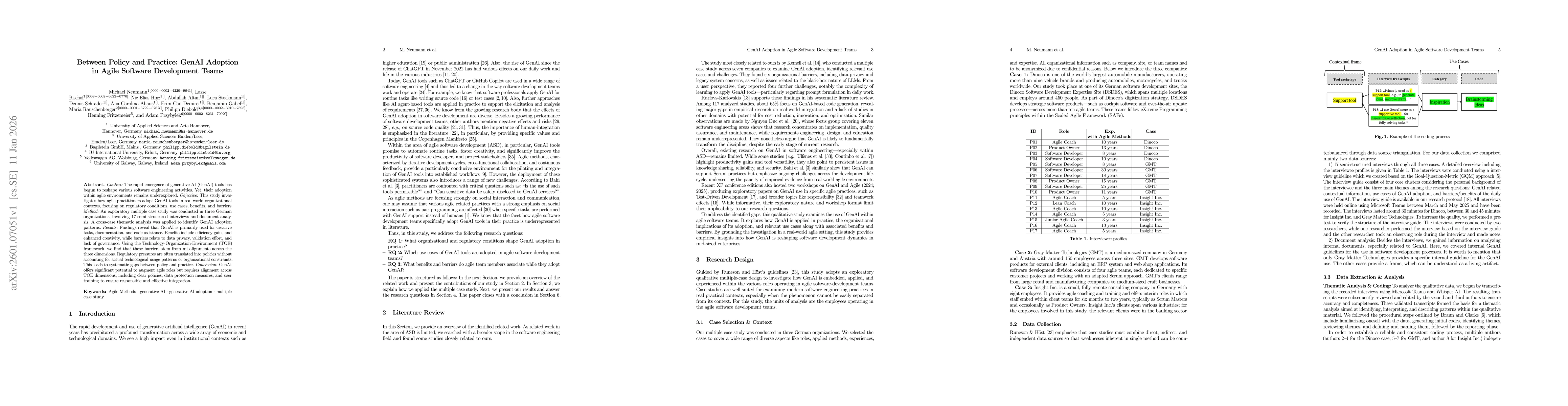 Thumbnail for Between Policy and Practice: GenAI Adoption in Agile Software Development Teams