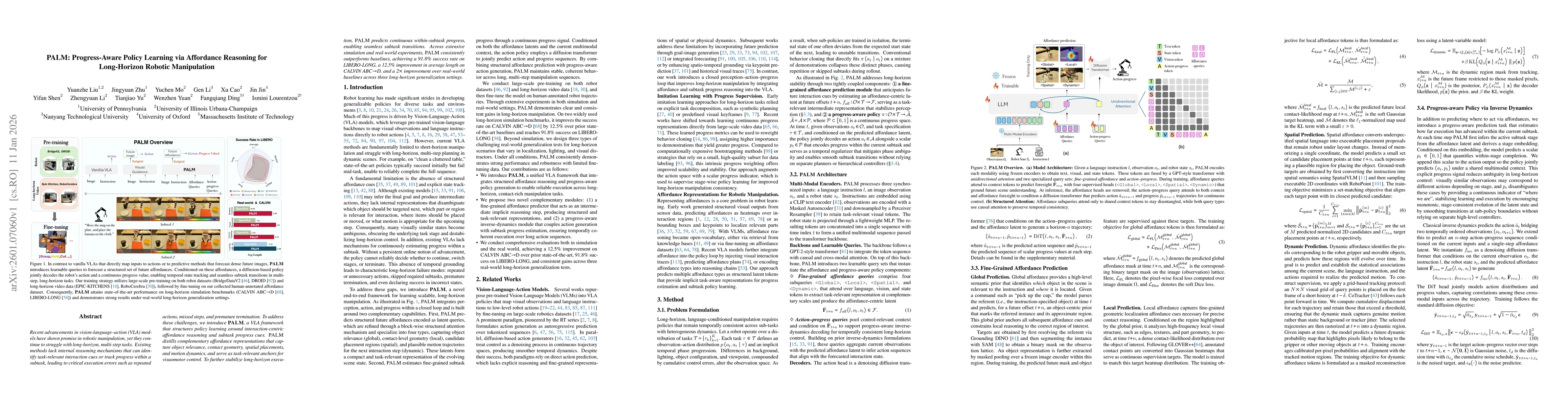 Thumbnail for PALM: Progress-Aware Policy Learning via Affordance Reasoning for Long-Horizon Robotic Manipulation