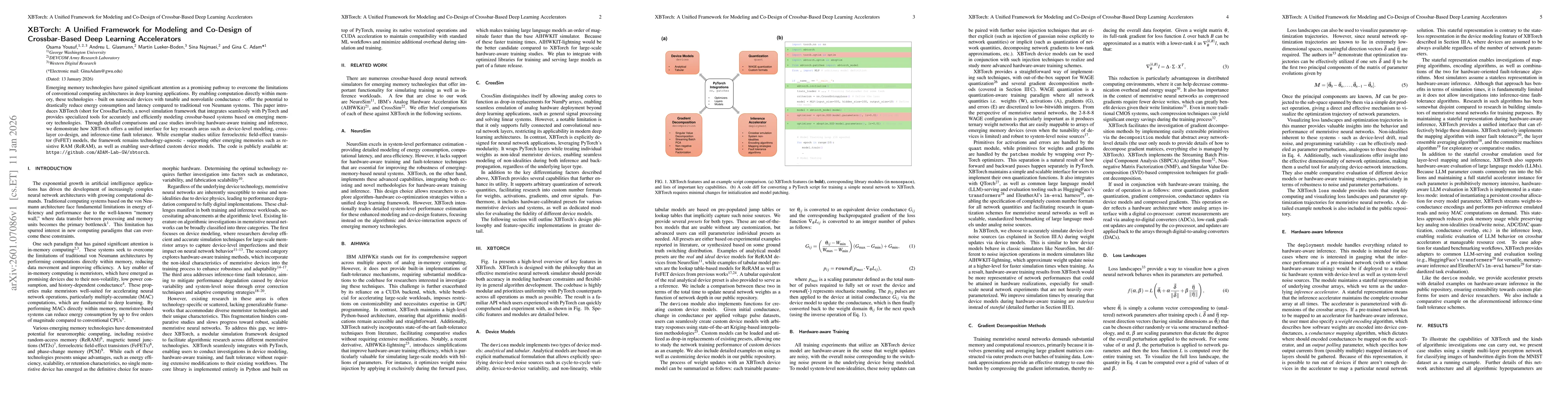 Thumbnail for XBTorch: A Unified Framework for Modeling and Co-Design of Crossbar-Based Deep Learning Accelerators