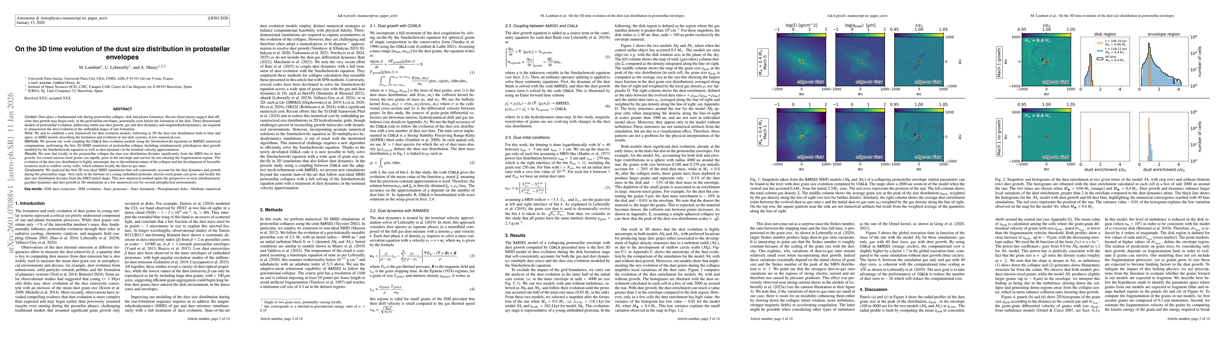 Thumbnail for On the 3D time evolution of the dust size distribution in protostellar envelopes